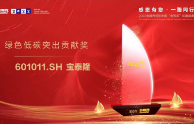 太阳成集团tyc荣获2022金融界领航中国“绿色低碳突出贡献奖”